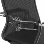 Кресло офисное МЕТТА "К-12", хром, ткань-сетка, сиденье и спинка регулируемые, черное — изображение 12