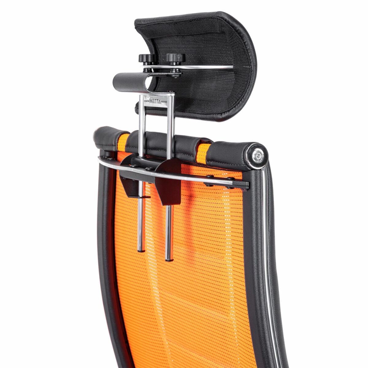 Кресло компьютерное МЕТТА "ErgoLife" 10 B2-160D, 2D-подголовник, экокожа/сетка, черное/оранжевое — изображение 10