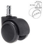 Колеса (ролики) BRABIX для кресла, прорезиненные, КОМПЛЕКТ 5 шт., шток d 11 мм, черные, в коробе, 532009 — изображение 2