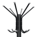 Вешалка-стойка SHT-CR450, 1,86 м, диск 37 см, 6 крючков + 4 дополнительных, металл/мрамор, черная, В1-50 — изображение 2