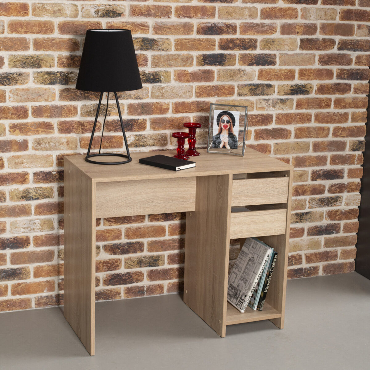 Стол письменный/компьютерный BRABIX "Scandi CD-017", 900х450х750 мм, 2 ящика, дуб сонома, 641895, ЦБ013706-2 — изображение 3