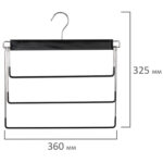 Вешалка-плечики качели 3 секции, металлическая, для юбок и брюк, ПВХ-покрытие, BRABIX, 607473 — изображение 3