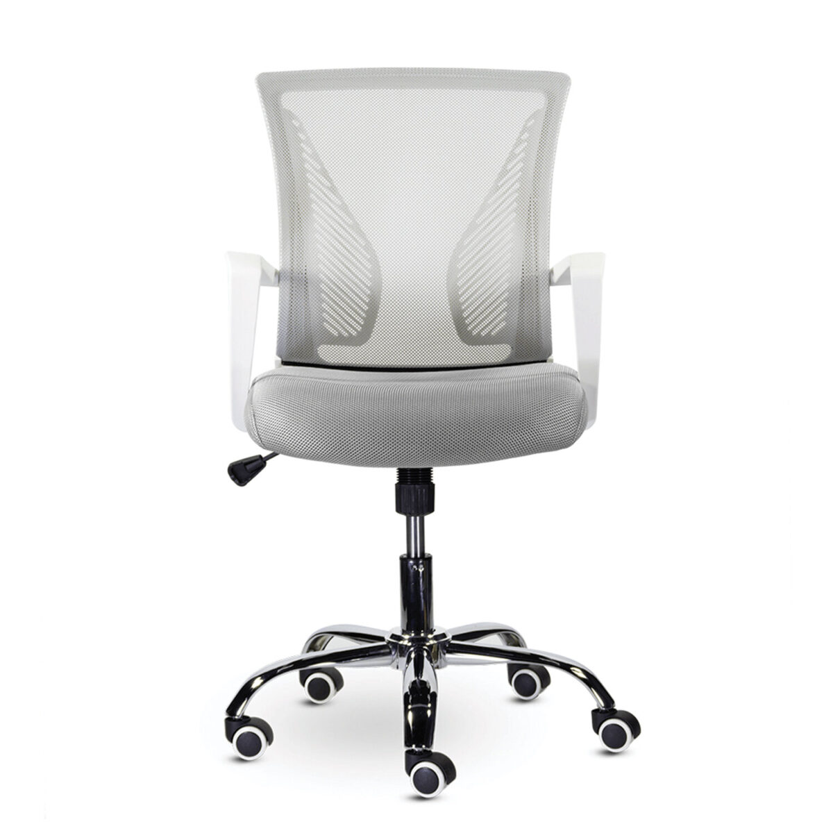 Кресло BRABIX "Wings MG-306", пластик белый, хром, сетка, серое, 532012 — изображение 3