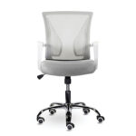 Кресло BRABIX "Wings MG-306", пластик белый, хром, сетка, серое, 532012 — изображение 3