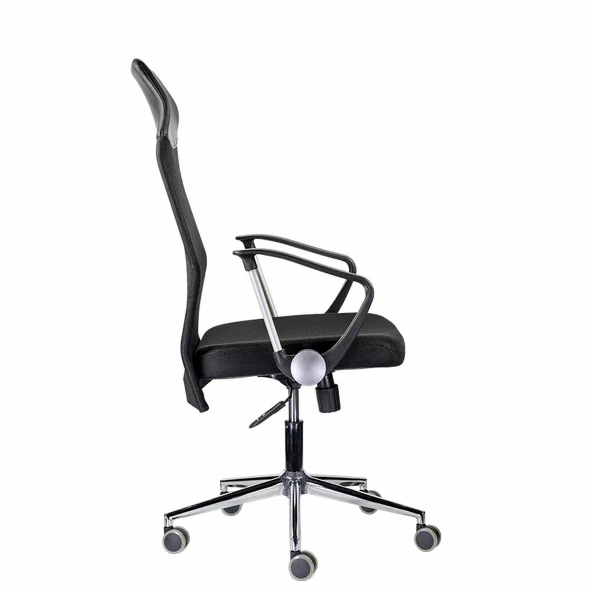Кресло "Директ Лайт" МС-040, высокая спинка, с подлокотниками, хром, черное — изображение 3