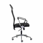 Кресло "Директ Лайт" МС-040, высокая спинка, с подлокотниками, хром, черное — изображение 3