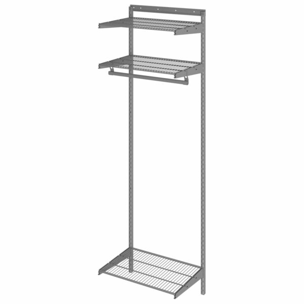 Гардеробная система BASIC G60, 2050х640х450 мм, 3 полки, 1 штанга, графит, S70299913515