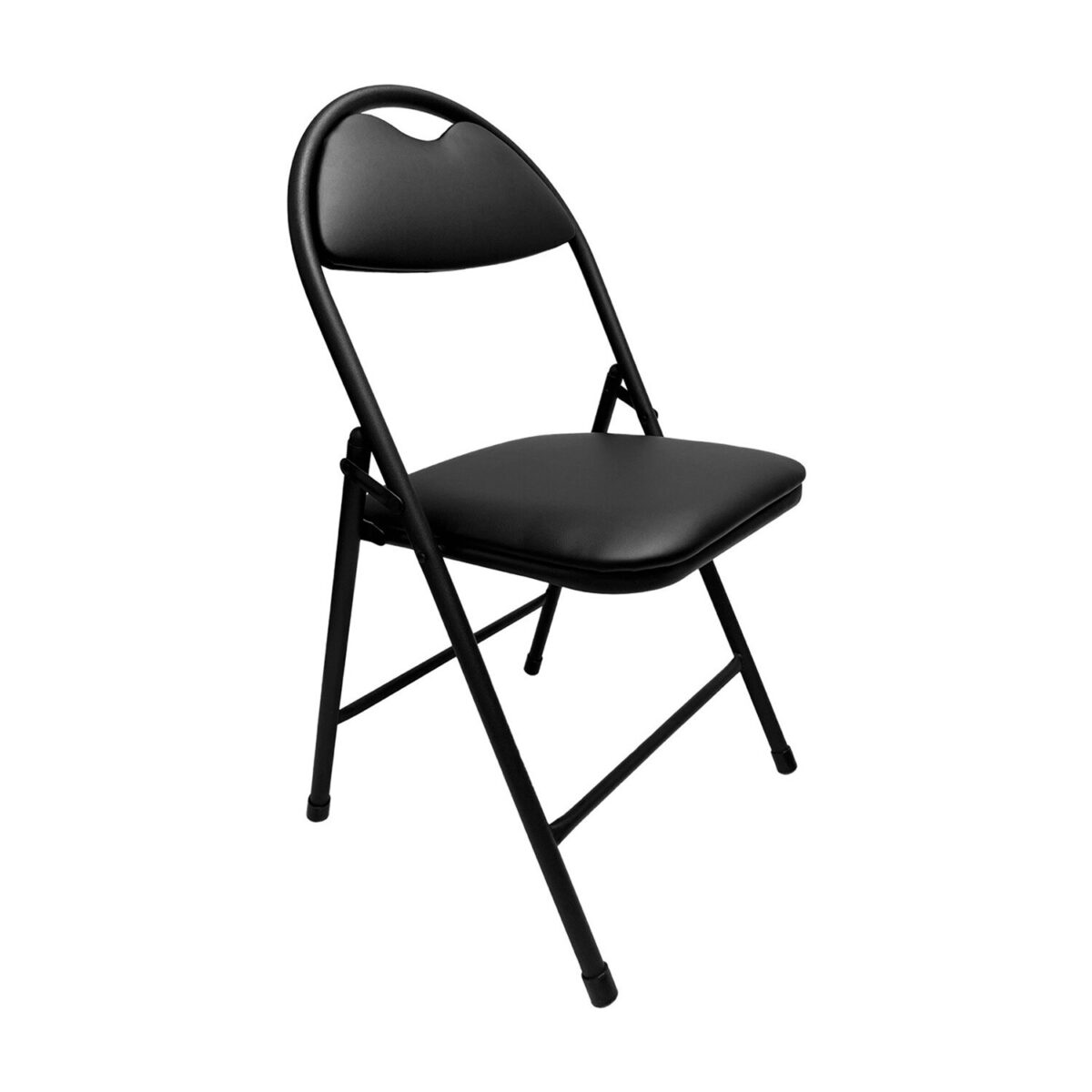 Стул складной для дома и офиса РС94, черный каркас, экокожа черный — изображение 1