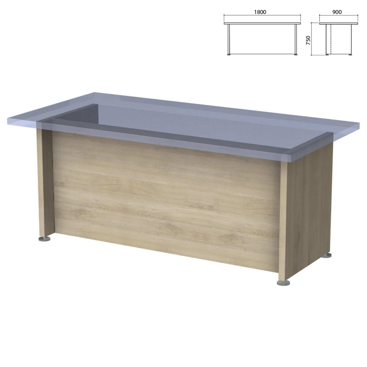 Каркас стола письменного "Приоритет" (1800х900х750 мм), кронберг, К-904, К-904 кронберг — изображение 1