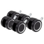 Колеса (ролики) BRABIX для кресла, прорезиненные, ХРОМ, d 60 мм, КОМПЛЕКТ 5 шт., шток d 11 мм, черные, короб, 533089 — изображение 7