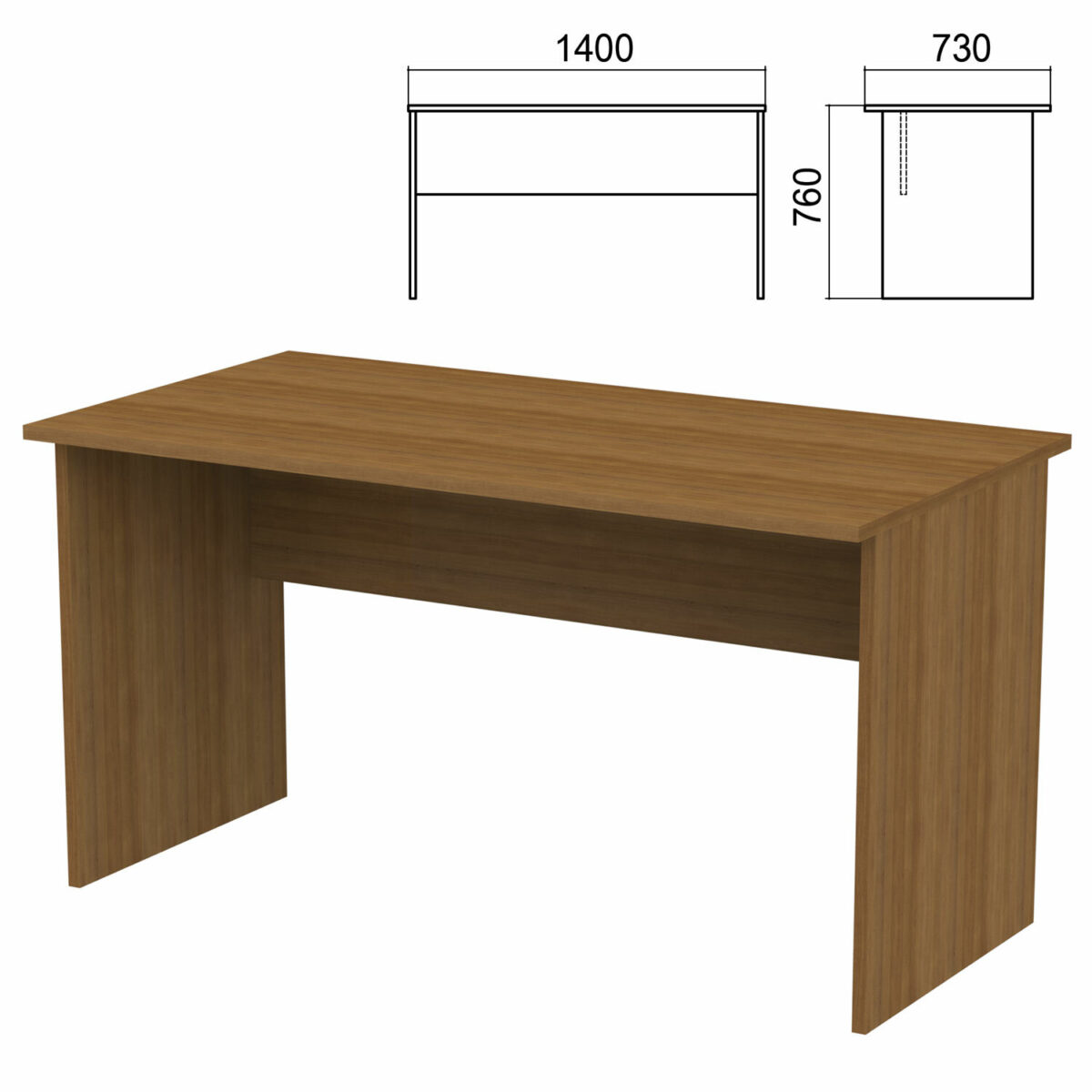 Стол письменный "Арго", 1400х730х760 мм, орех — изображение 1