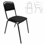 Стул для посетителей РС42, черный каркас, ткань черная — изображение 2