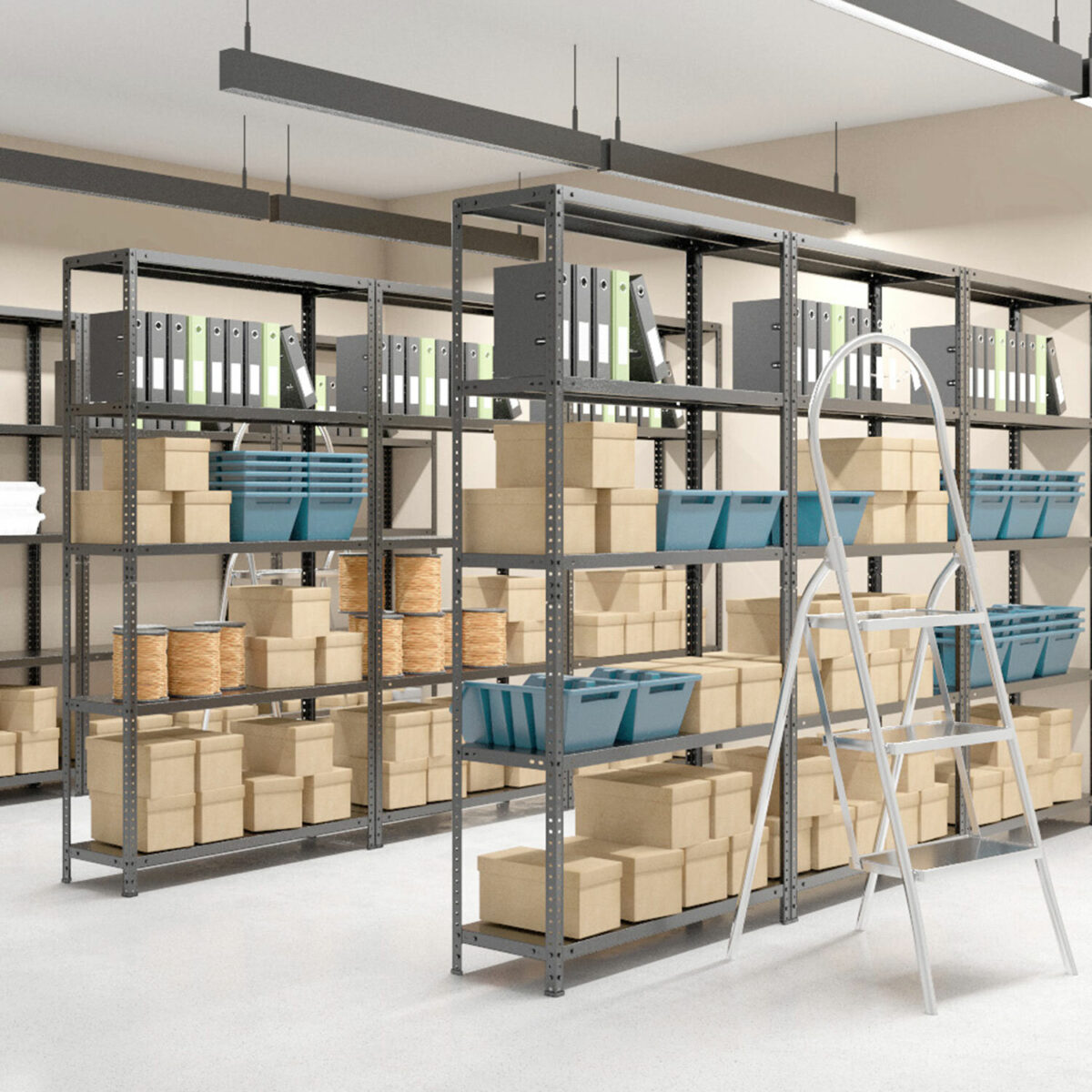 Стеллаж металлический BRABIX "ГРАФИТ MS KD-195/40-6", лофт, 1950х1000х400 мм, 6 полок, 291272, S240BR244693 — изображение 4