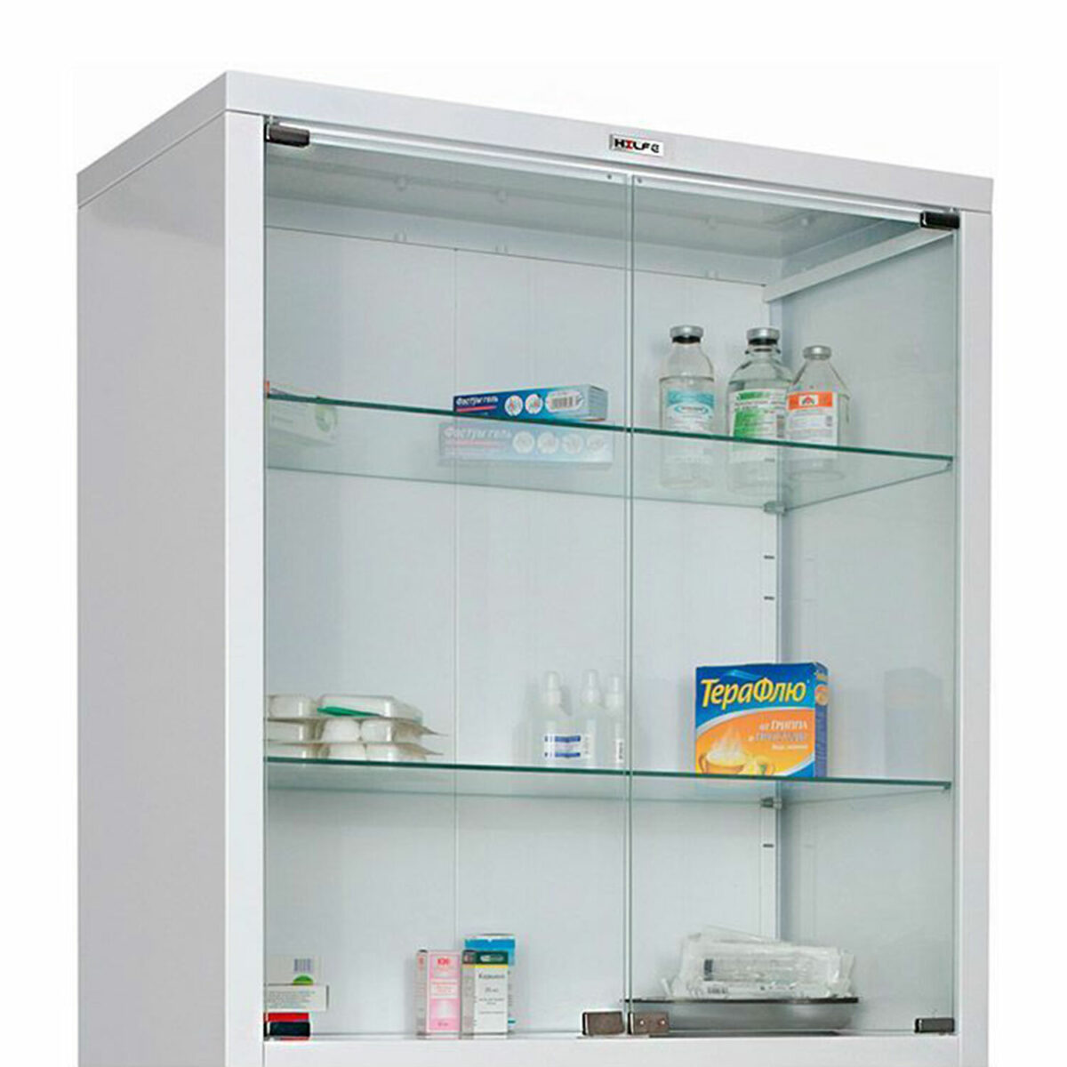 Шкаф медицинский 2-створчатый HILFE "МД 2 1780/SG" 1850х800х400 мм, стекло, белый, S26199205509 — изображение 2