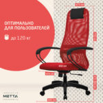 Кресло офисное МЕТТА "SU-B-8" пластик, ткань-сетка, сиденье мягкое, красное — изображение 15