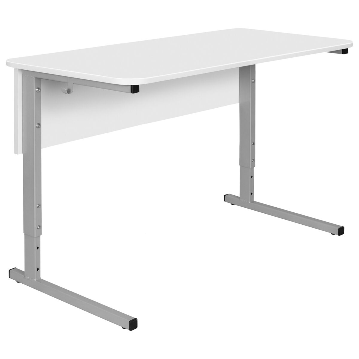 Стол-парта 2-местный регулируемый СУТ.55, 1200х500х640-780 мм, рост 4-6, серый каркас, ЛДСП белая — изображение 1