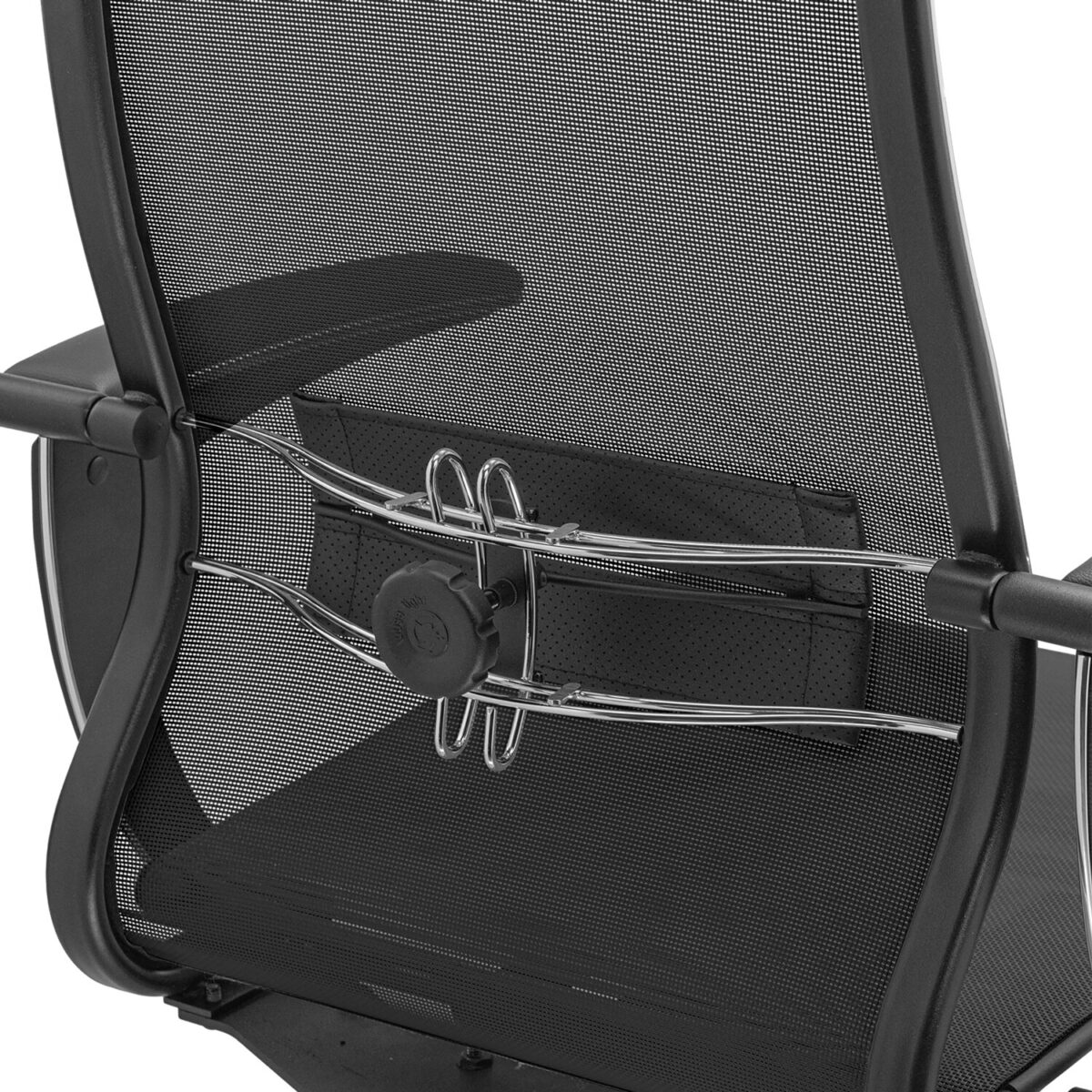 Кресло офисное МЕТТА "К-4-Т" хром, прочная сетка, сиденье и спинка регулируемые, черное — изображение 14