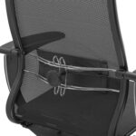 Кресло офисное МЕТТА "К-4-Т" хром, прочная сетка, сиденье и спинка регулируемые, черное — изображение 14