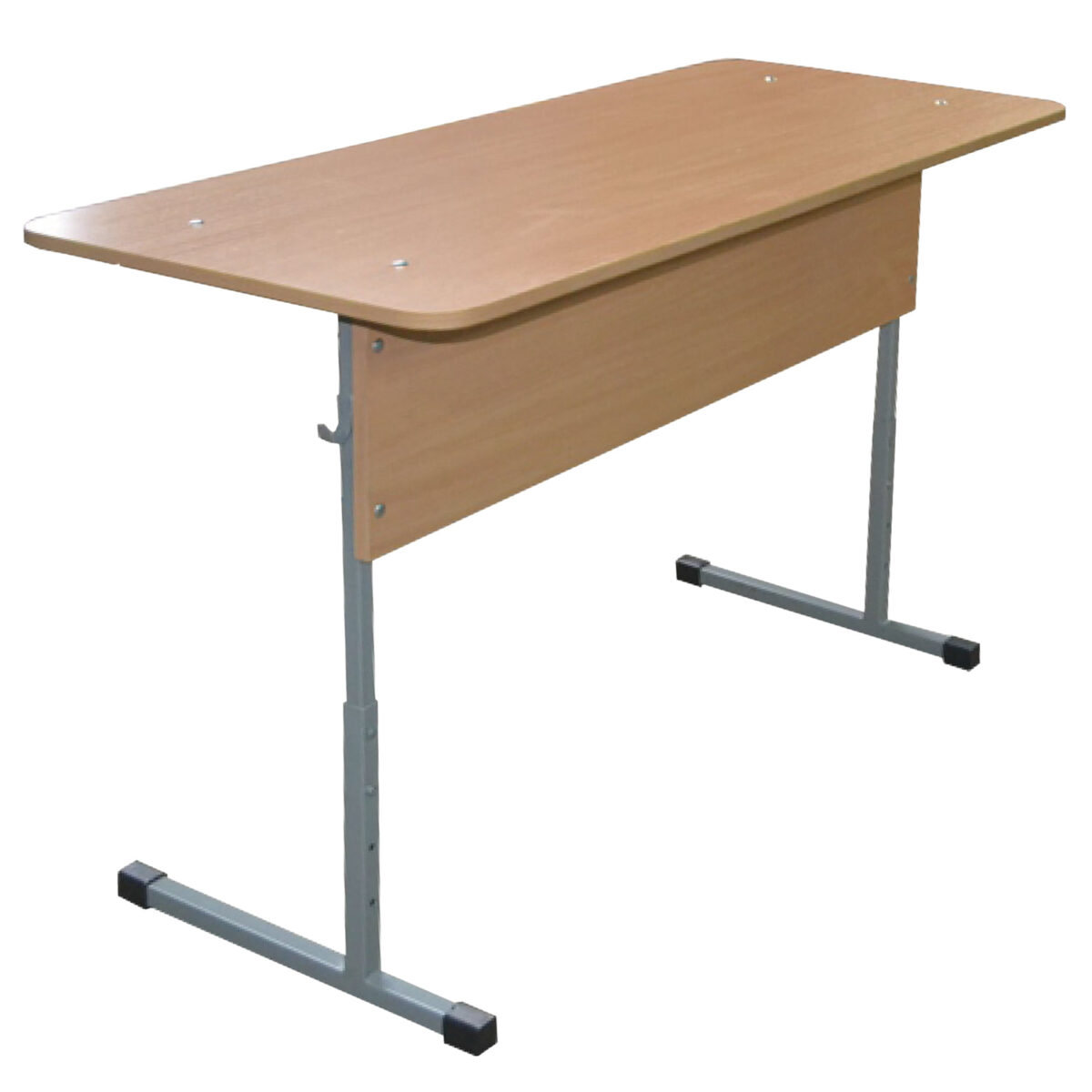 Стол-парта 2-местный регулируемый "Бюджет", 1200х500х640-760 мм, рост 4-6, серый каркас, ЛДСП бук — изображение 1