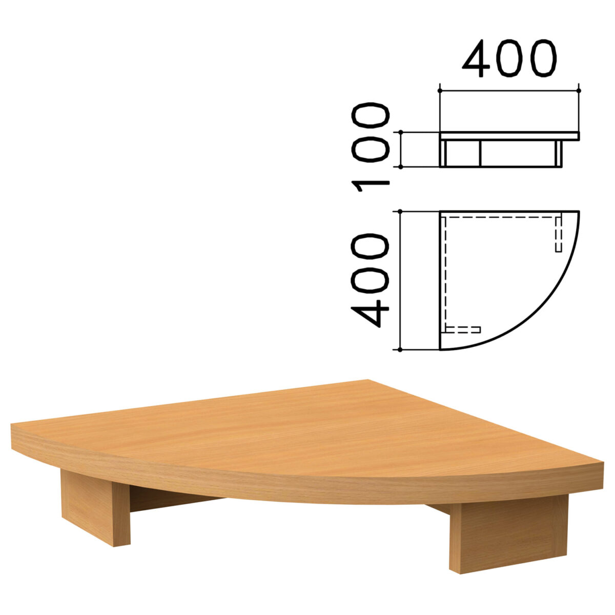 Подставка под монитор "Монолит", 400х400х100 мм, цвет бук бавария, ПМ03.1 — изображение 1
