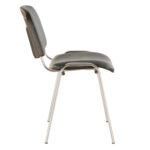 Стул для персонала и посетителей BRABIX "Iso CF-001", хромированный каркас, кожзам серый, 531426 — изображение 3