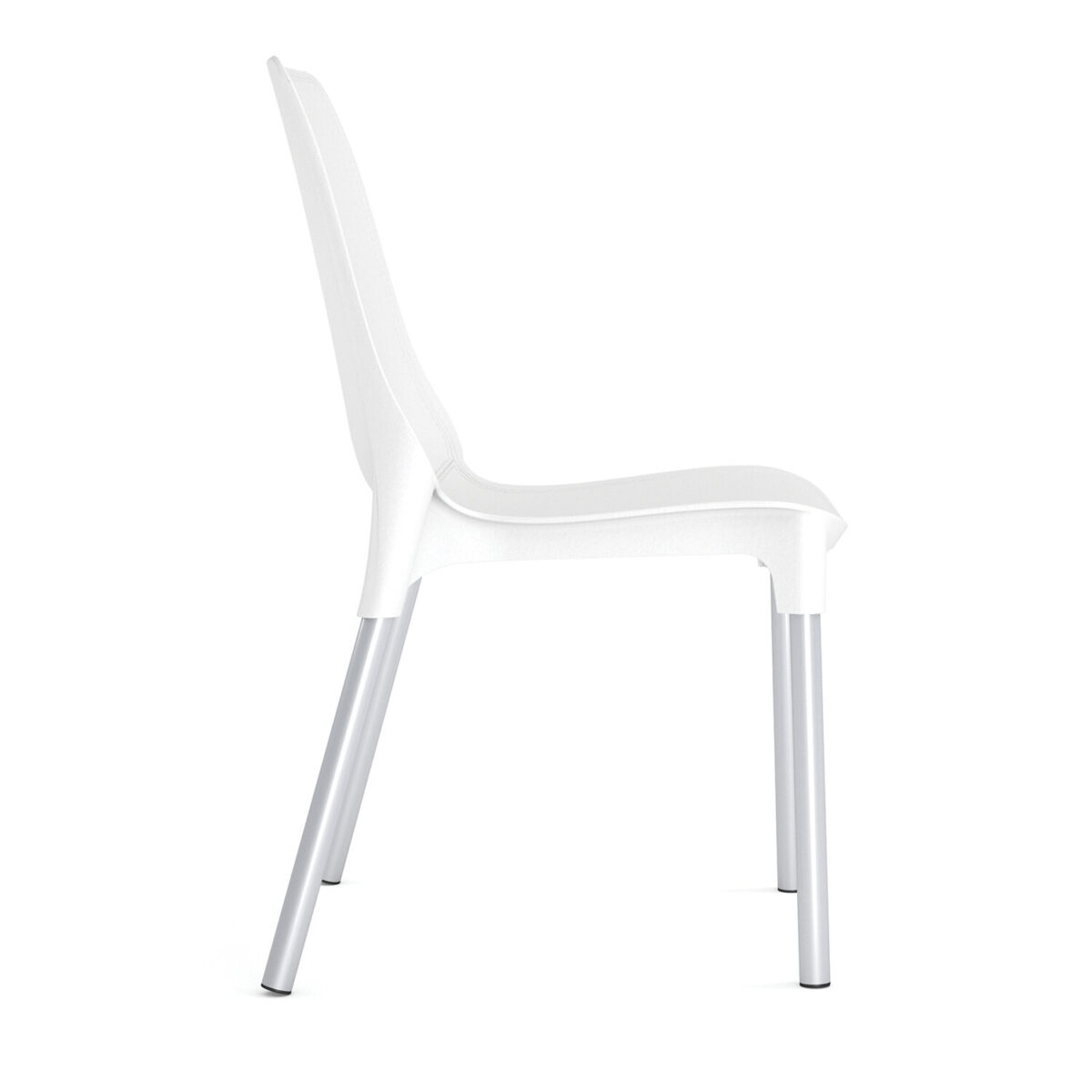 Стул для столовых, кафе, дома SHT-S75, серебристый металлический каркас, пластик белый — изображение 4
