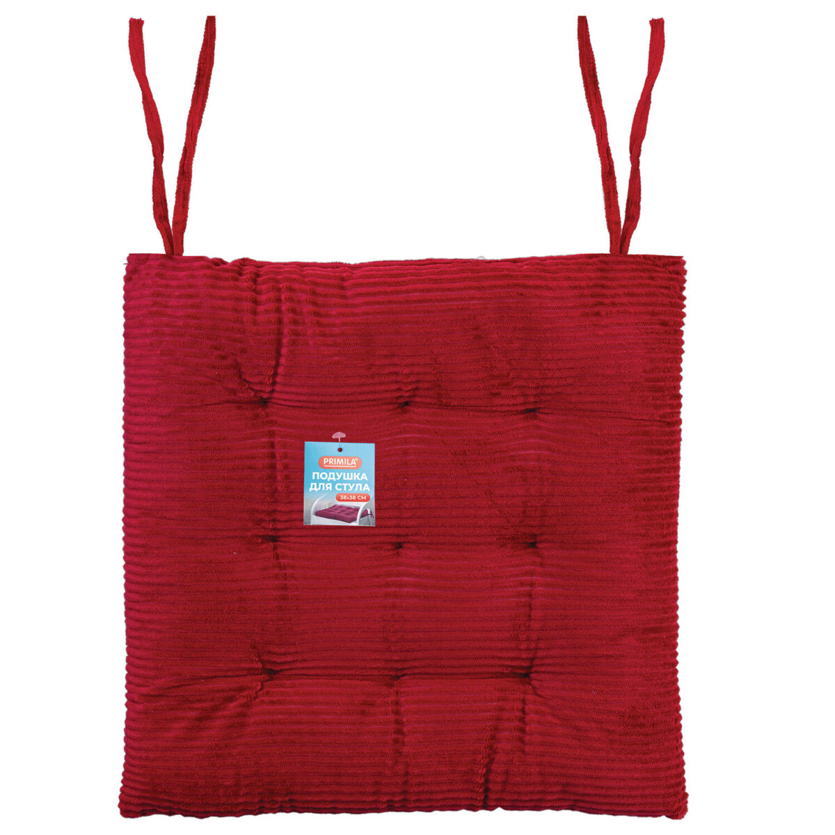 Подушка на стул "ВЕЛЬВЕТ" 38х38 см, полиэстер, бордовая, PRIMILA (ПРИМИЛА) CLASSIC, 700507 — изображение 2