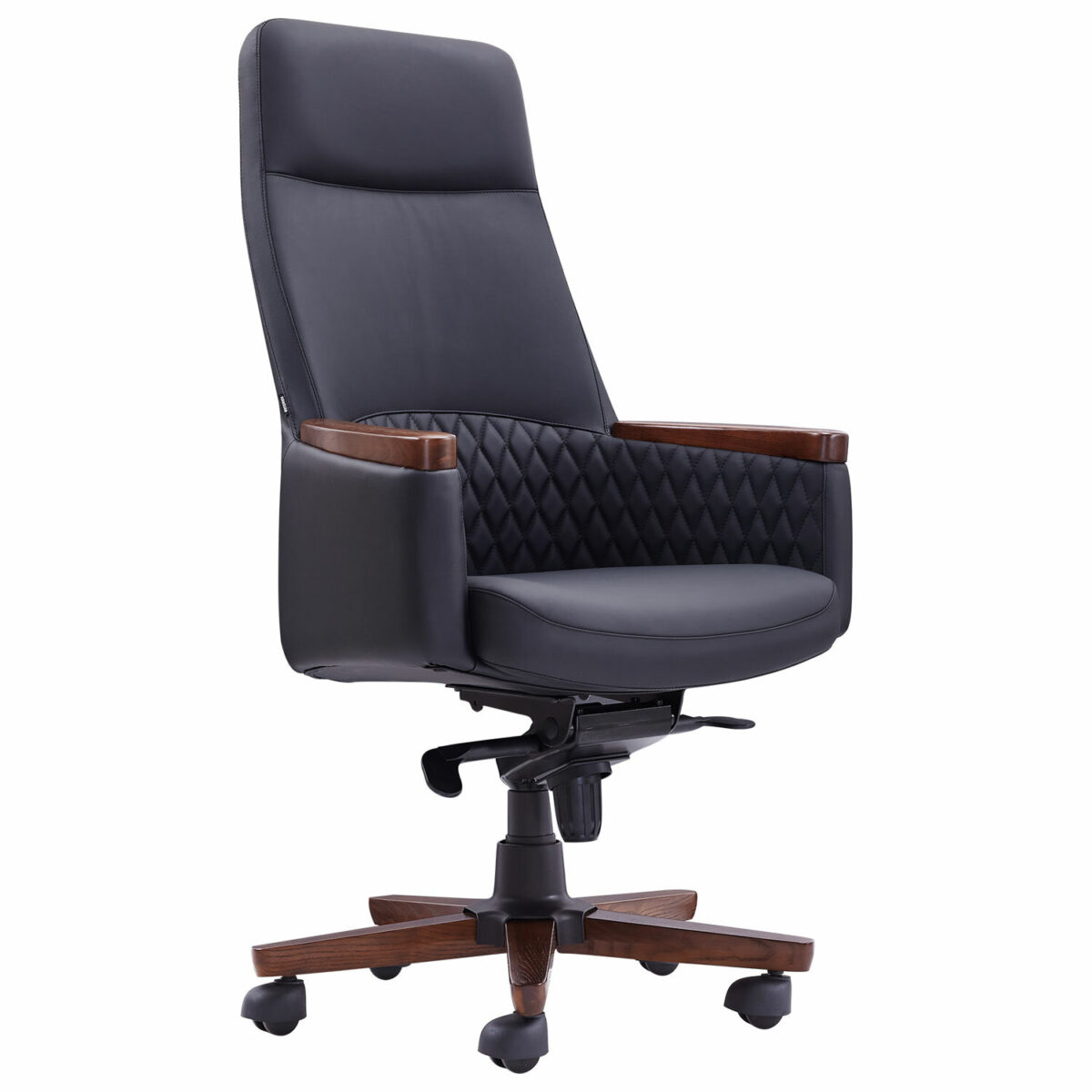 Кресло HAWASAN (ХАВАСАН) "Desire EX-771", мультиблок, дерево, натуральная кожа, черное, 532935 — изображение 1