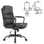 Кресло Chairman CH 301, подлокотники металл, пятилучие металл, экокожа, черное, 7145932 — изображение 2