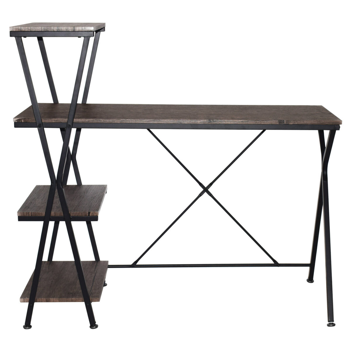 Стол на металлокаркасе BRABIX "LOFT CD-004", 1200х535х1110 мм, 3 полки, цвет морёный дуб, 641218 — изображение 3