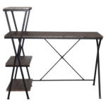 Стол на металлокаркасе BRABIX "LOFT CD-004", 1200х535х1110 мм, 3 полки, цвет морёный дуб, 641218 — изображение 3