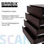 Комод BRABIX "Scandi CM-001", 750х330х730 мм, 4 ящика, ЛДСП, венге, 641902, ЦБ013659 -3 — изображение 13