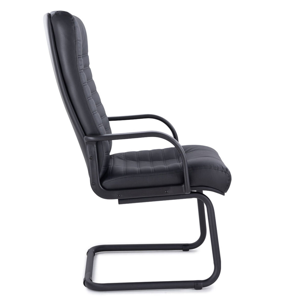 Кресло для приемных и переговорных "Атлант", кожа, черное — изображение 5
