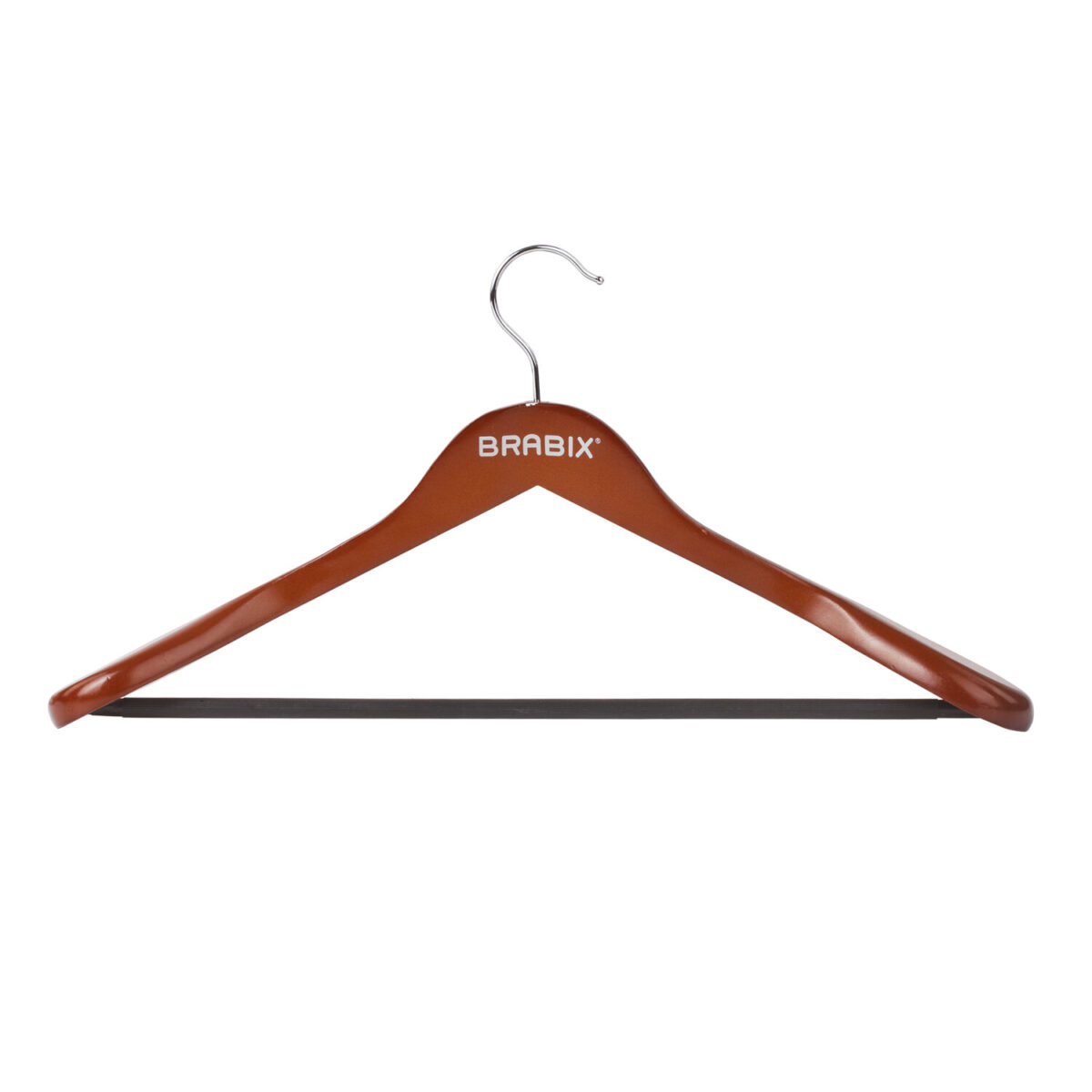 Вешалка-плечики, размер 48-50, деревянная, анатомическая, перекладина, цвет вишня, BRABIX "Люкс", 601164 — изображение 6