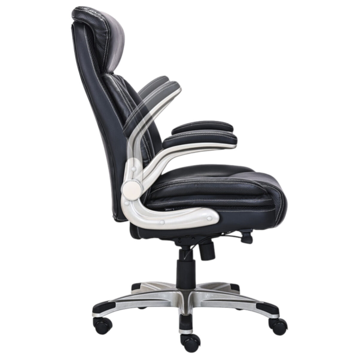 Кресло HAWASAN (ХАВАСАН) "Target EX-567", откидные подлокотники, рециклированная кожа, черное, 532974 — изображение 11