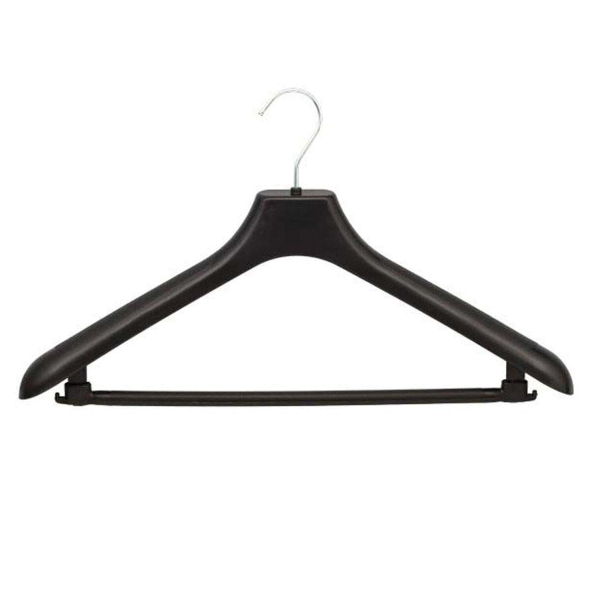 Вешалка-плечики, размер 48-50, пластик, анатомическая, перекладина, крючки для бретелей, черный, С024/С044 — изображение 3