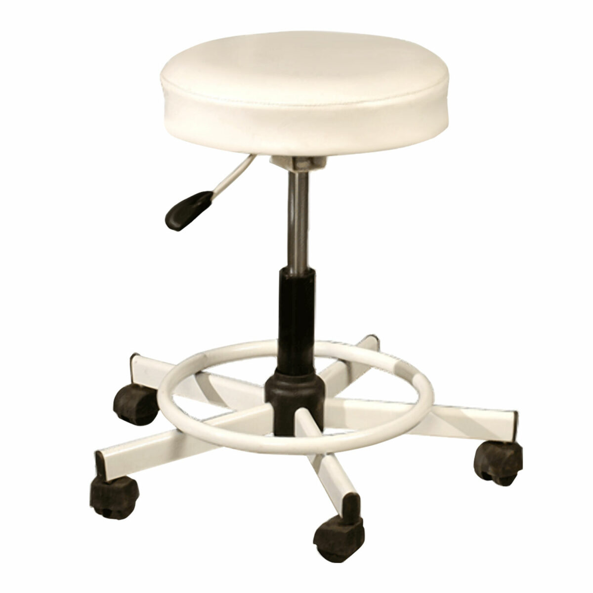 Стул кресло оператора РС12, без спинки, без подлокотников, кожзам, белое, РС01.00.12 б/сп — изображение 1