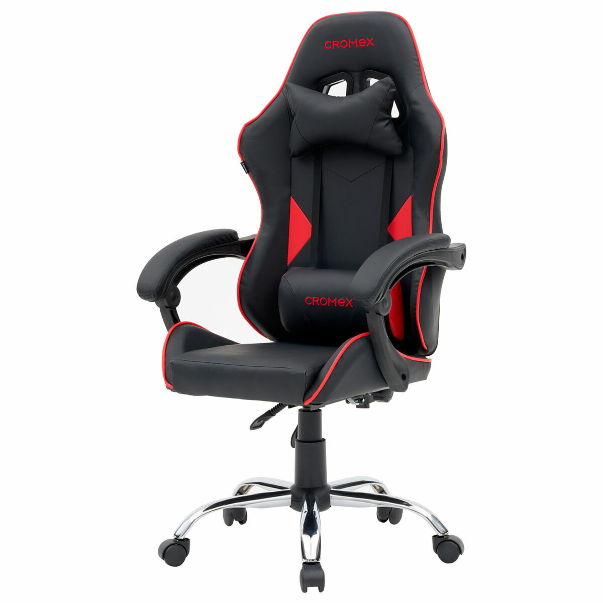 Кресло компьютерное CROMEX (КРОМЕКС) "Joker GM-125", две подушки, экокожа, черное/красное, 532954 — изображение 6
