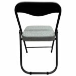Стул складной для дома и офиса РС04К комфорт, черный каркас, рогожка светло-серая — изображение 4