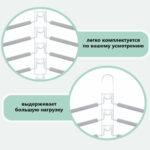 Вешалка-плечики трансформер 2 КОМПЛЕКТА (10 плечиков) металл с покрытием, белые, BRABIX, 880786 — изображение 10
