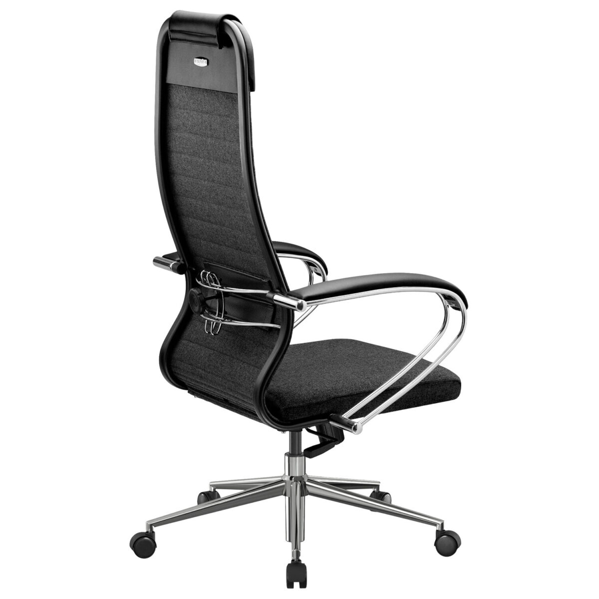 Кресло офисное МЕТТА "К-27" хром, ткань, сиденье и спинка мягкие, черное — изображение 10