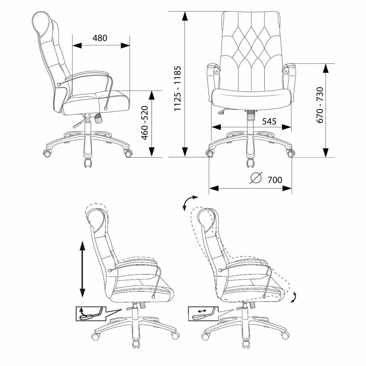 Кресло офисное T-9928SL, усиленное, НАГРУЗКА до 200 кг, хром, ткань, серое, 1985910 — изображение 8