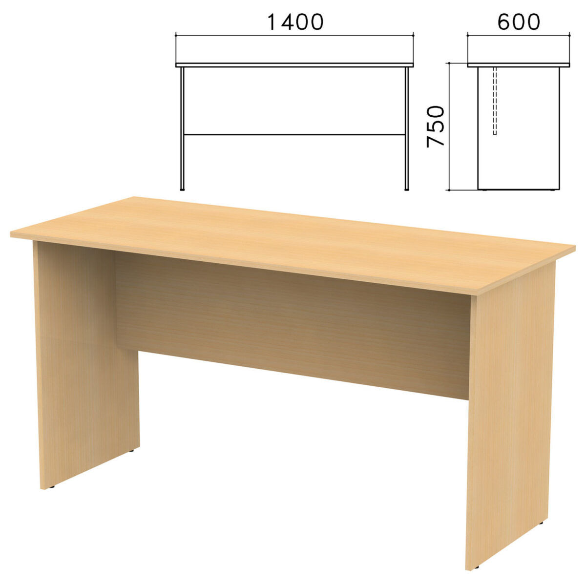 Стол письменный "Канц", 1400х600х750 мм, цвет бук невский, СК21.10 — изображение 1