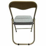 Стул складной для дома и офиса РС04К комфорт, бежевый перламутровый каркас, рогожка бежевая — изображение 6