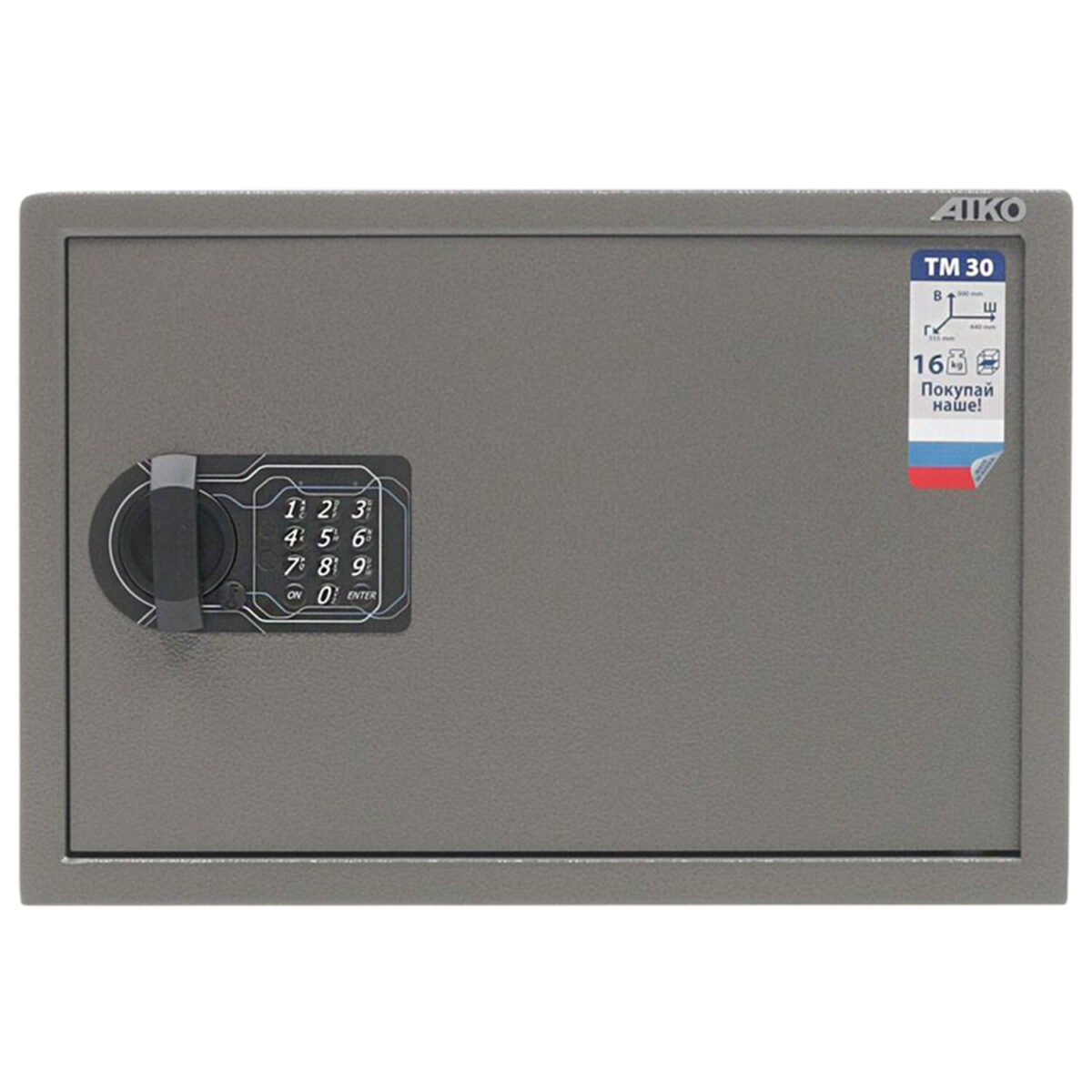 Сейф AIKO "ТМ-30EL", 300х440х355 мм, 16 кг, электронный замок, полка — изображение 3