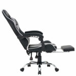 Кресло компьютерное CROMEX (КРОМЕКС) "Wave GM-145", вибромассаж, подножка, подушки, экокожа, черное/серое, 532956 — изображение 9