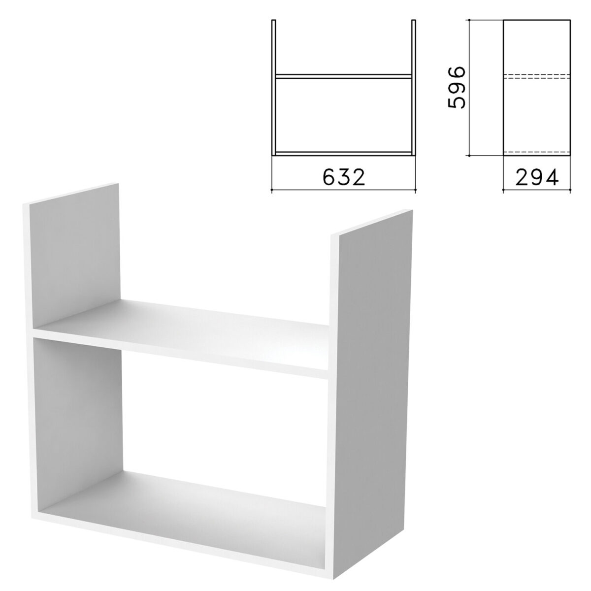 Полка навесная настенная "Бюджет", 632х294х596 мм, белый, 402668-290 — изображение 1