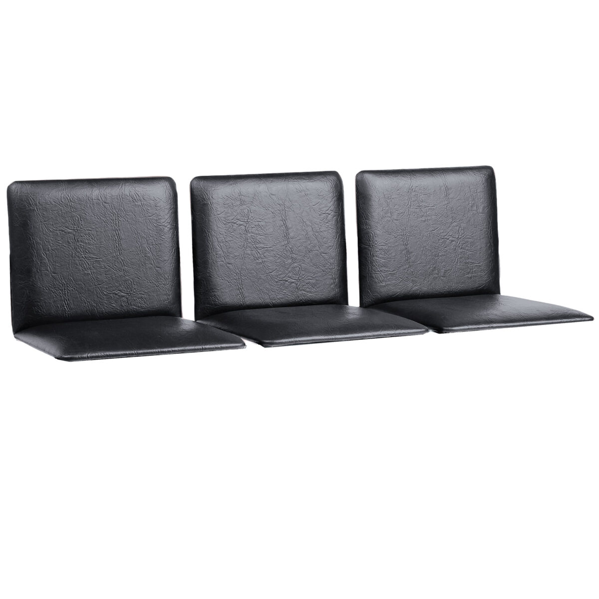 Сиденья для кресла "Терра", комплект 3 шт., кожзам черный, каркас серебристый — изображение 1