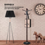 Вешалка-стойка BRABIX "CR-274", металл/мрамор, 1,8 м, на диске диаметром 36 см, 5 крючков + 4 дополнительных, венге, 601744 — изображение 9