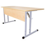 Стол-парта 2-местный, регулируемый угол, "Умник" 1200х500х520-640мм, рост 2-4, серый каркас, ЛДСП клён — изображение 2